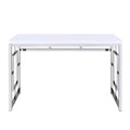 Steve Silver Co. Contemporary Adina Desk White: Modern Laminated Surface, Metal Frame, No Storage