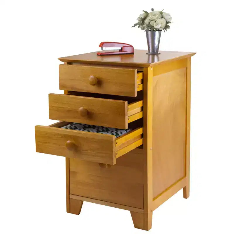 Meuble de classement 4 tiroirs studio brun miel - Winsome : Rangement vertical, bureau à domicile, compatible avec les bureaux en L