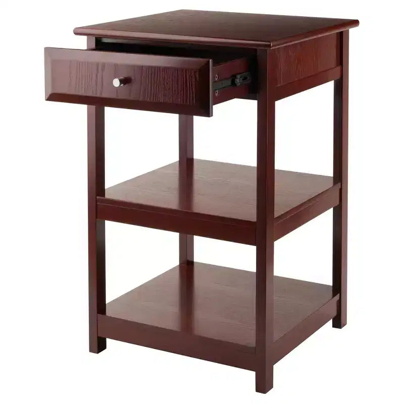 Winsome 30.71" Delta Printer Stand Walnut: Meubles de bureau Mid-Century Modern, 2 étagères et nettoyage ciblé