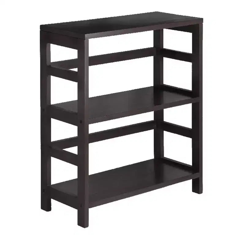 Étagère de rangement 4 pièces Capri avec paniers pliables en tissu Espresso Brown/Black - Winsome : Milieu du siècle moderne, Bois composite