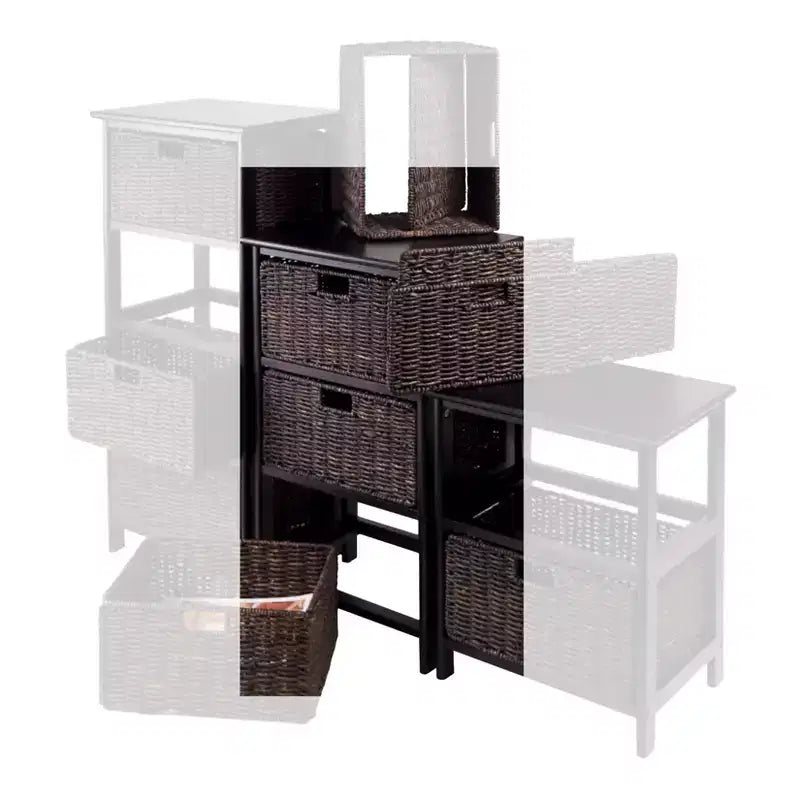 Étagère de Rangement Omaha 72,6 cm avec Paniers Noir - Winsome