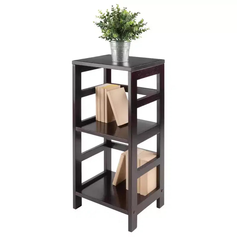 Étagère ou bibliothèque étroite à 2 niveaux Leo, 74,2 cm, finition expresso - Winsome