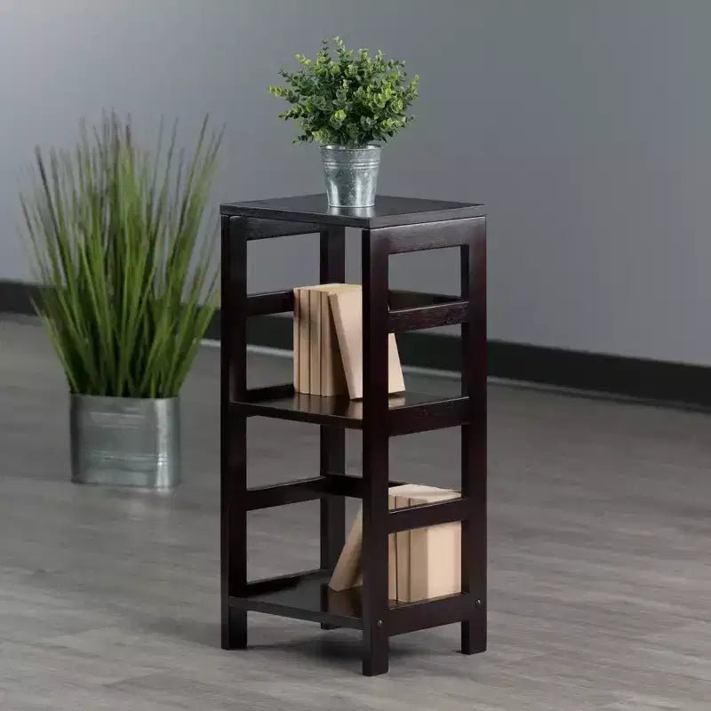 Étagère ou bibliothèque étroite à 2 niveaux Leo, 74,2 cm, finition expresso - Winsome