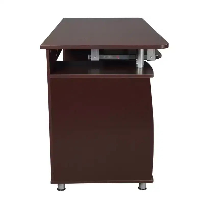 Bureau d'ordinateur complet avec rangement marron - Techni Mobili : Meuble de bureau en L avec gestion des câbles