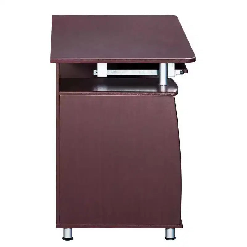 Bureau d'ordinateur complet avec rangement marron - Techni Mobili : Meuble de bureau en L avec gestion des câbles
