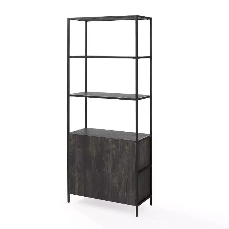 Étagère Jacobsen de 80,5 po Grand frêne brun - Crosley : Style industriel, 5 tablettes de rangement, Structure en acier