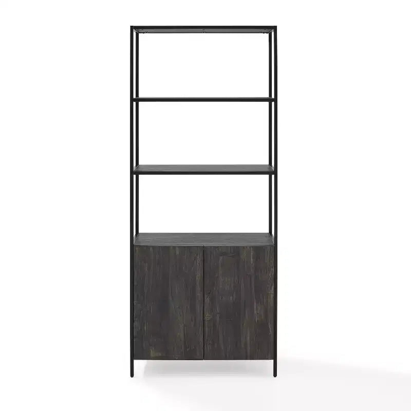 Étagère Jacobsen de 80,5 po Grand frêne brun - Crosley : Style industriel, 5 tablettes de rangement, Structure en acier