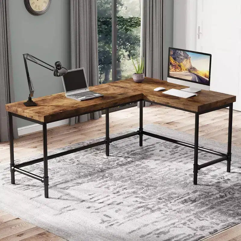 LITTLE TREE Bureau d'angle réversible marron rustique