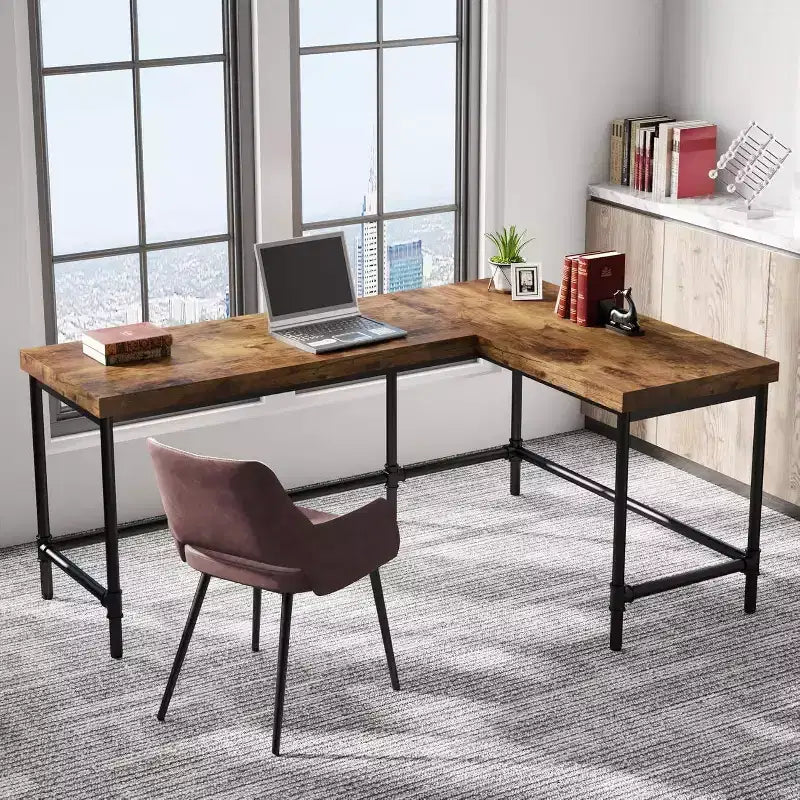 LITTLE TREE Bureau d'angle réversible marron rustique