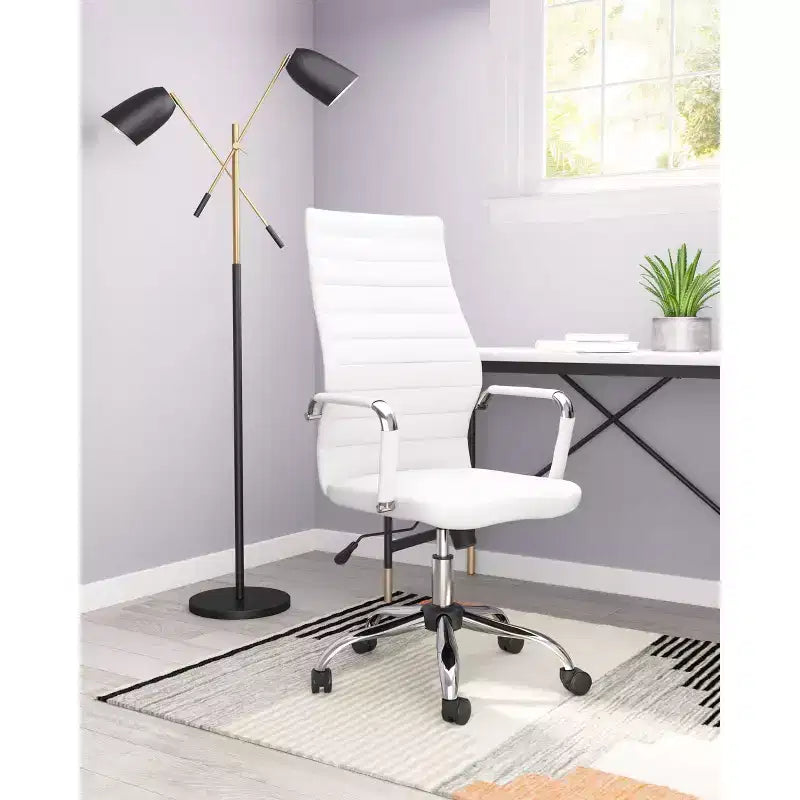 Chaise de bureau Polaris blanche - ZM Home