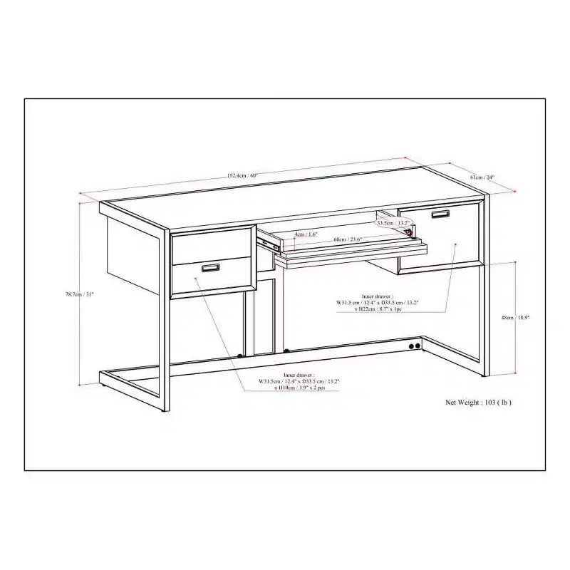 Bureau Arley gris patiné - WyndenHall