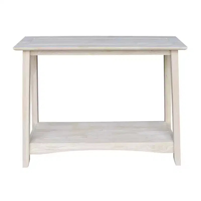 Console Shaker en bois non fini - International Concepts : Bois massif, style rustique, rangement d'entrée