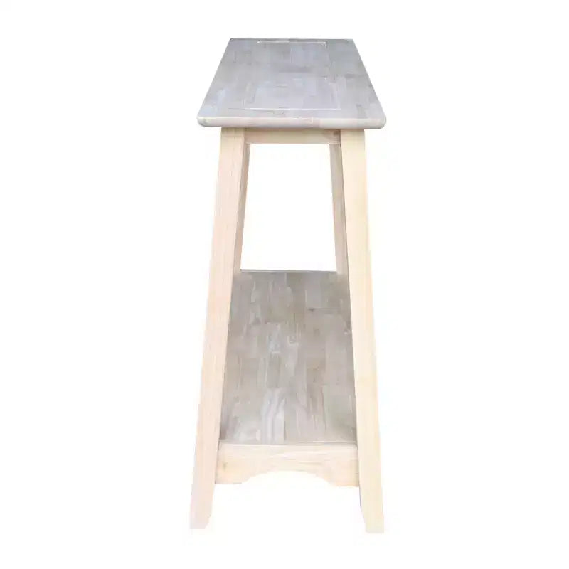 Console Shaker en bois non fini - International Concepts : Bois massif, style rustique, rangement d'entrée