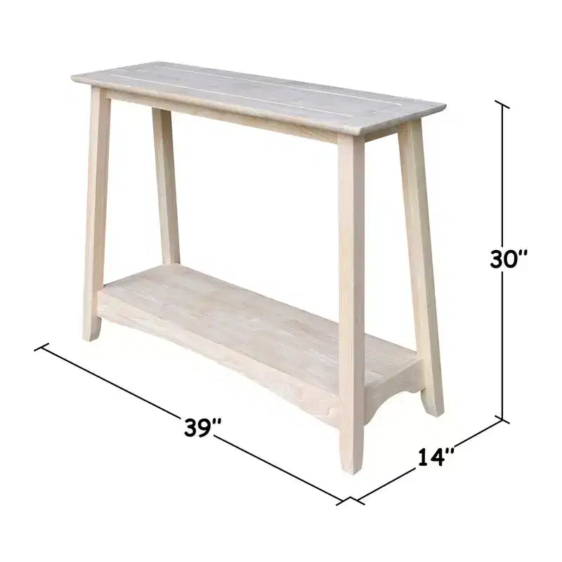 Console Shaker en bois non fini - International Concepts : Bois massif, style rustique, rangement d'entrée