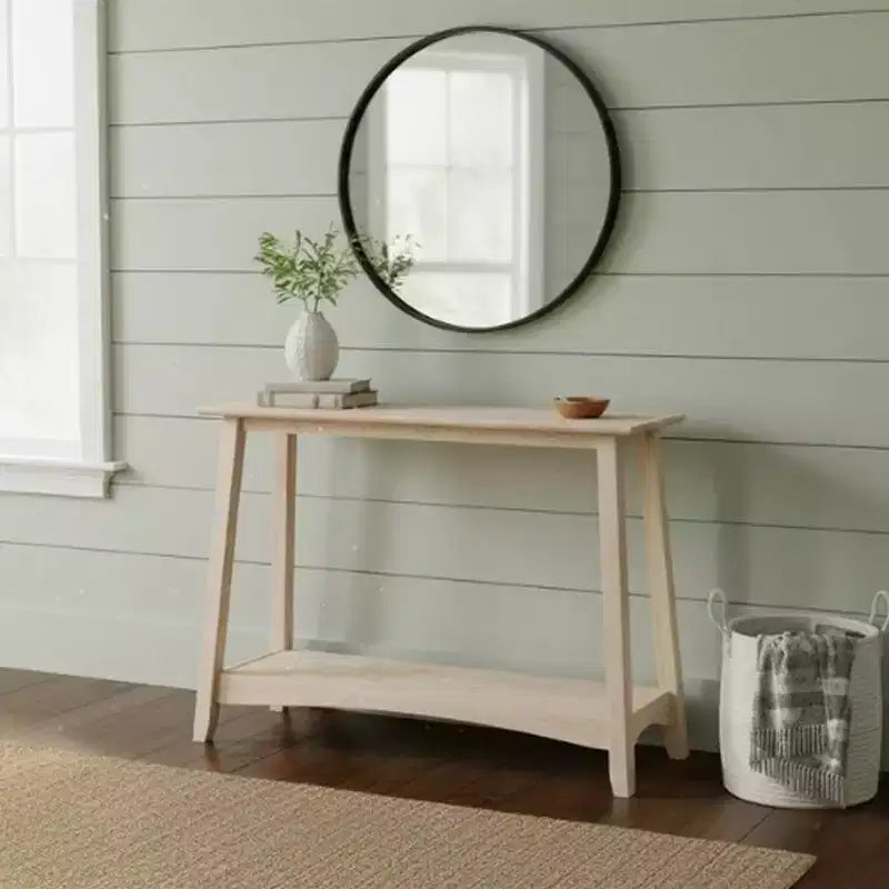 Console Shaker en bois non fini - International Concepts : Bois massif, style rustique, rangement d'entrée