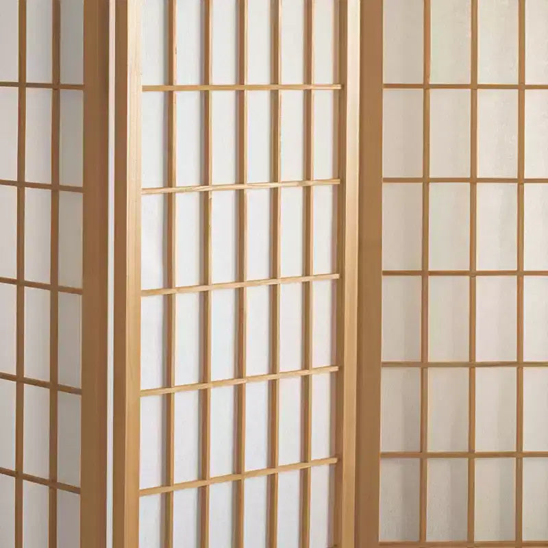 Paravent Shōji cloison de fenêtre 6 panneaux de 1,8 m – Naturel (5 panneaux) : cadre en bois dur, aucun assemblage requis