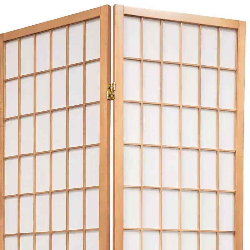 Paravent Shōji cloison de fenêtre 6 panneaux de 1,8 m – Naturel (5 panneaux) : cadre en bois dur, aucun assemblage requis