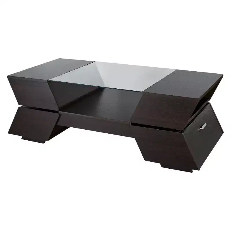 HOMES: Inside + Out Kayce Modern Geometric Inspired Coffee Table Espresso