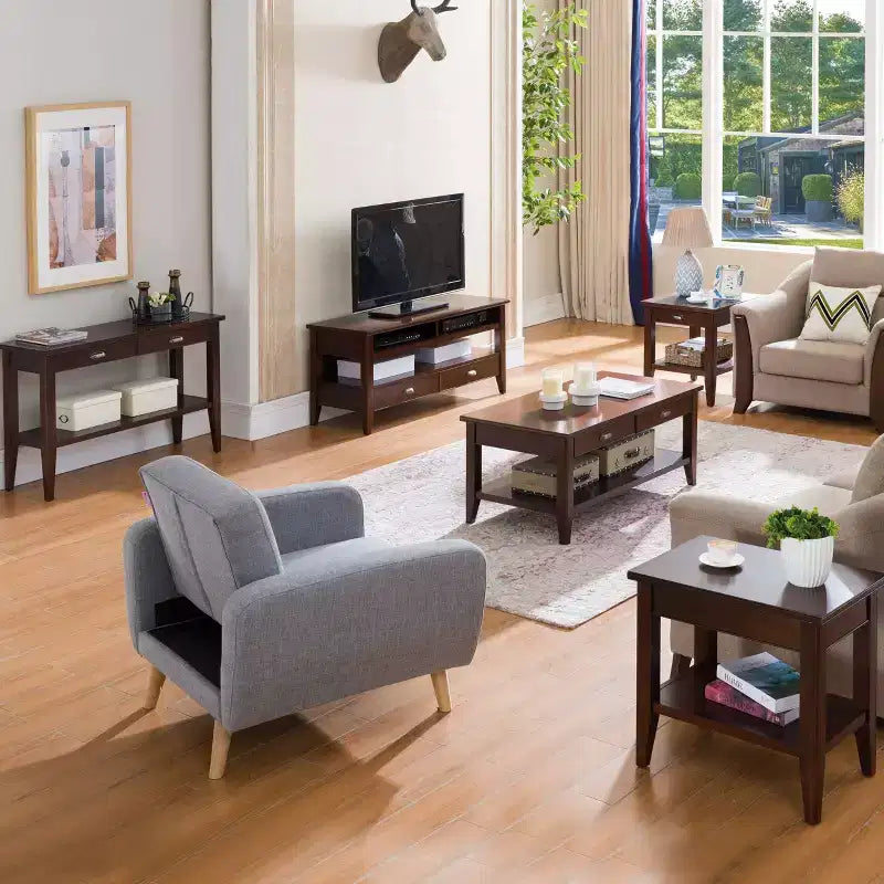 Table d'appoint Laurent Drawer Chairside en cerisier chocolat - Leick Home