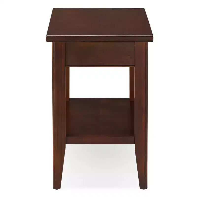 Table d'appoint Laurent Drawer Chairside en cerisier chocolat - Leick Home