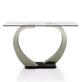 Sylvie Modern Curved Glass Top Sofa Table Silver/Black - HOMES: Inside + Out