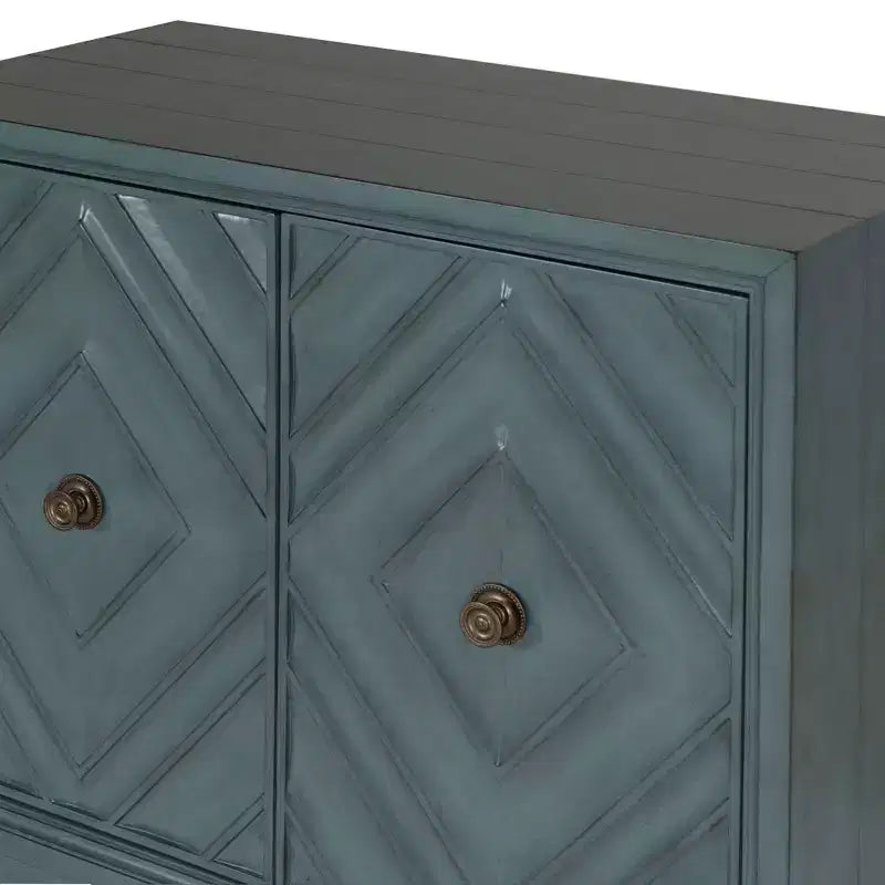 Armoire Jaylan Diamond bleue à 2 portes Powell