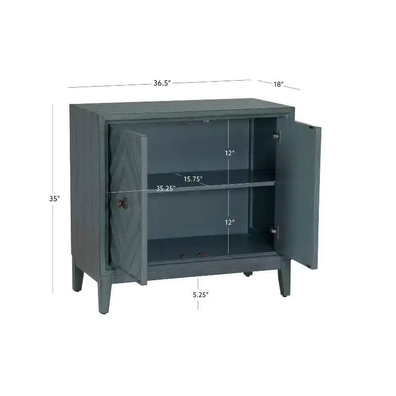 Armoire Jaylan Diamond bleue à 2 portes Powell