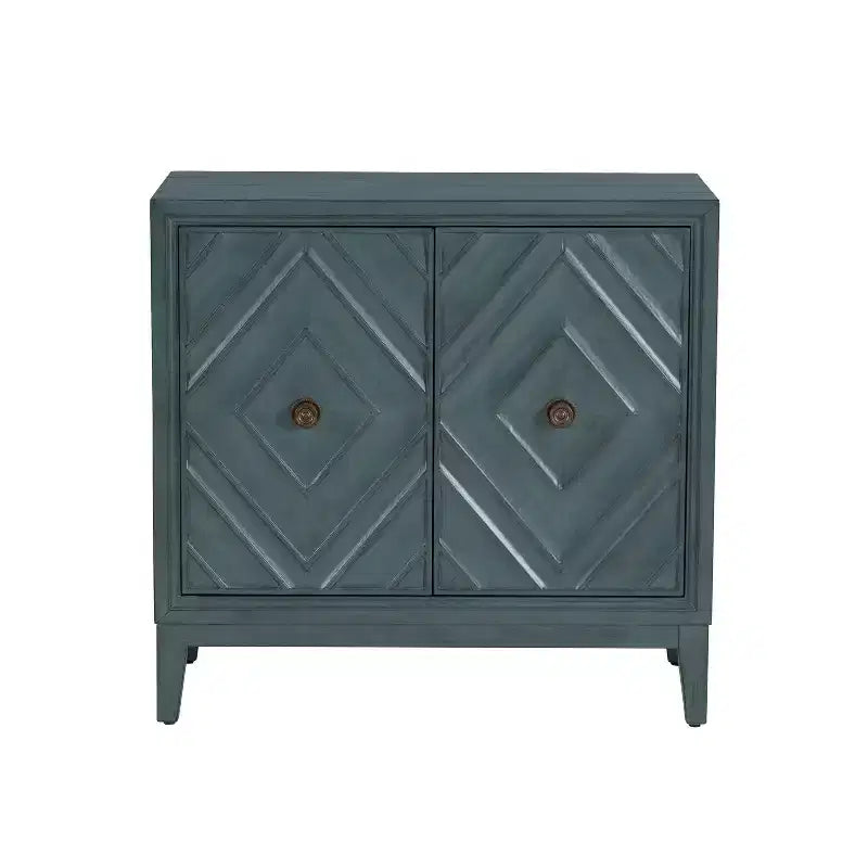 Armoire Jaylan Diamond bleue à 2 portes Powell