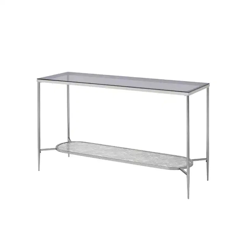 Acme Furniture Table Console Adelrik en Verre avec Finition Chromée