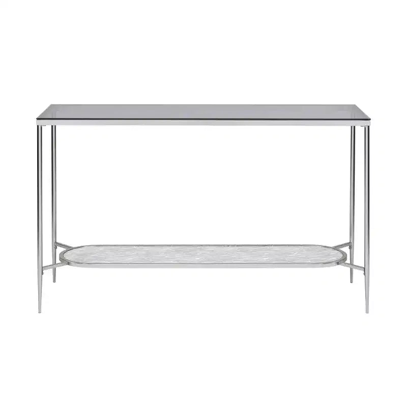 Acme Furniture Table Console Adelrik en Verre avec Finition Chromée