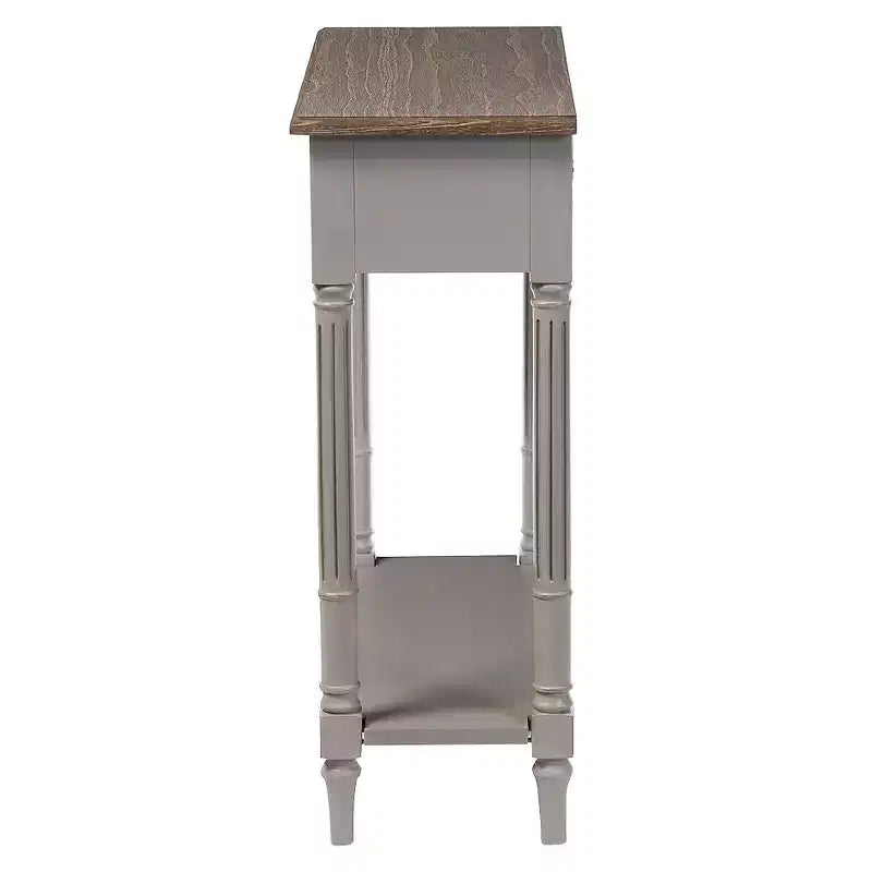 Console de style français provincial Édouard avec 1 tiroir - Blanc/Marron clair - Baxton Studio : Meuble d'entrée élégant, Design étroit