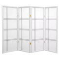 4 ft. Tall Double Cross Shoji Screen - White (4 Panels) - Oriental Furniture