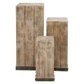 Wood (Set of 3) Square Pedestal Accent Tables Natural - Olivia & May: Fully Assembled, Indoor Use