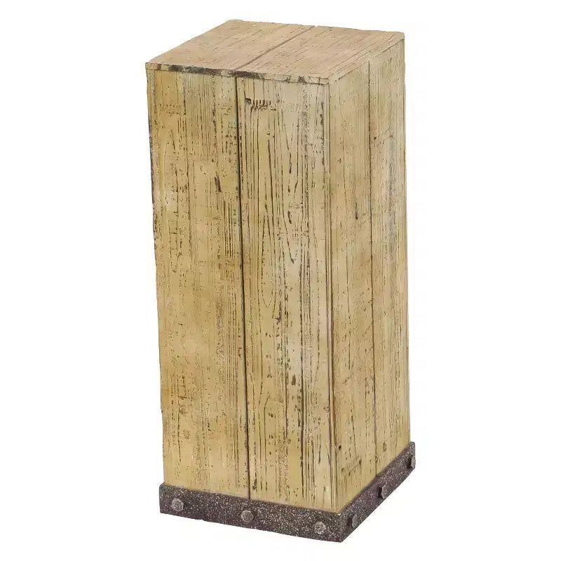 Bois (Lot de 3) Tables d'Appoint Carrées Piedestal Naturel - Olivia & May: Entièrement Assemblé, Utilisation Intérieure