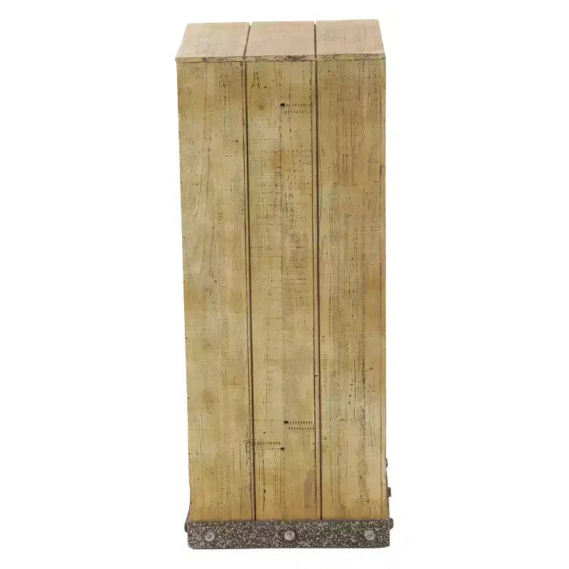 Bois (Lot de 3) Tables d'Appoint Carrées Piedestal Naturel - Olivia & May: Entièrement Assemblé, Utilisation Intérieure