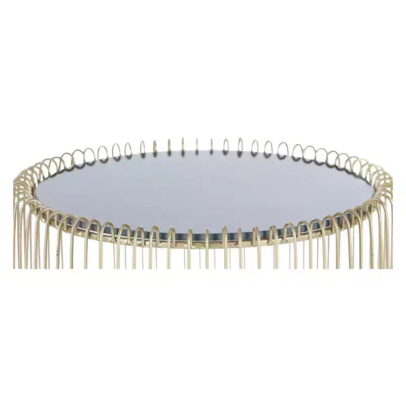Lot de 2 tables d'appoint rondes en métal et verre doré - Olivia & May : Aucun assemblage requis, utilisation en intérieur, style contemporain