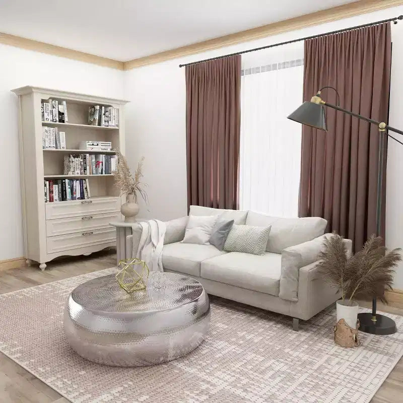 Table Basse Contemporaine en Aluminium Argenté - Olivia & May