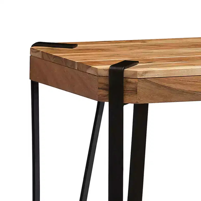 Alaterre Furniture 28 Ryegate Table d'appoint en bois massif à bord brut brun naturel et en métal