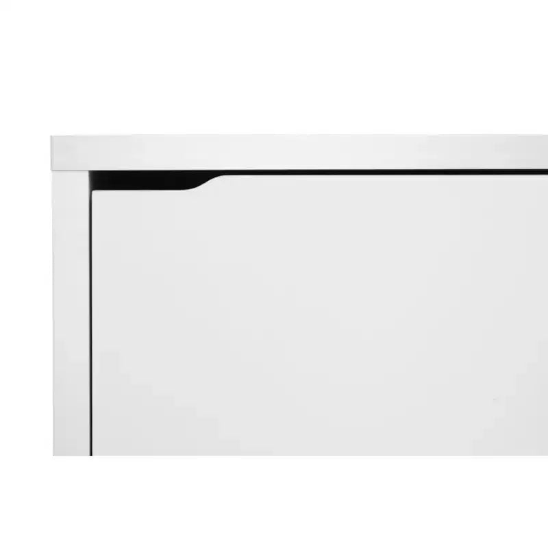 Meuble à chaussures moderne à 3 tiroirs Simms Blanc - Baxton Studio : Organiseur d'entrée, contient 18 paires