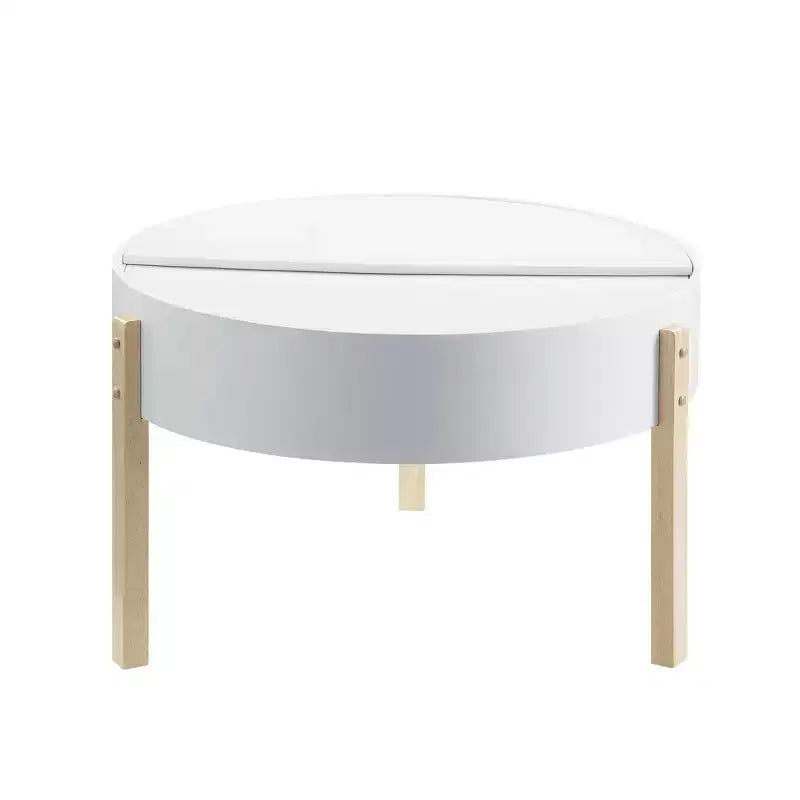 Table basse Bodfish Blanc/Naturel - Acme Furniture : Mid-Century Modern, Rangement caché