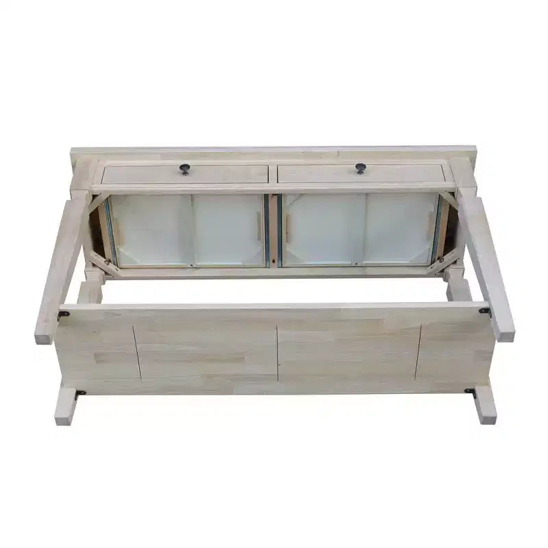 Console et Table Basse Vista Naturel - International Concepts : Parawood Durable, Design Rectangulaire Moderne