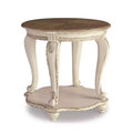 Realyn End Table - Signature Design by Ashley: Cottage Style, Antiqued Two-Tone, Wood Finish