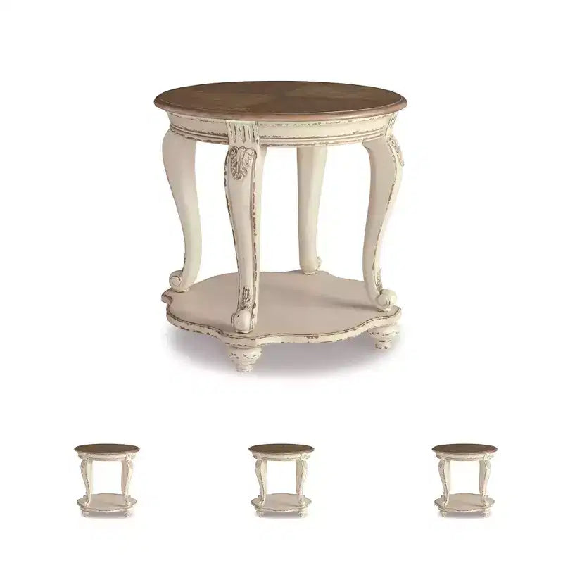 Table d'appoint Realyn - Signature Design by Ashley : style cottage, deux tons antiques, finition bois