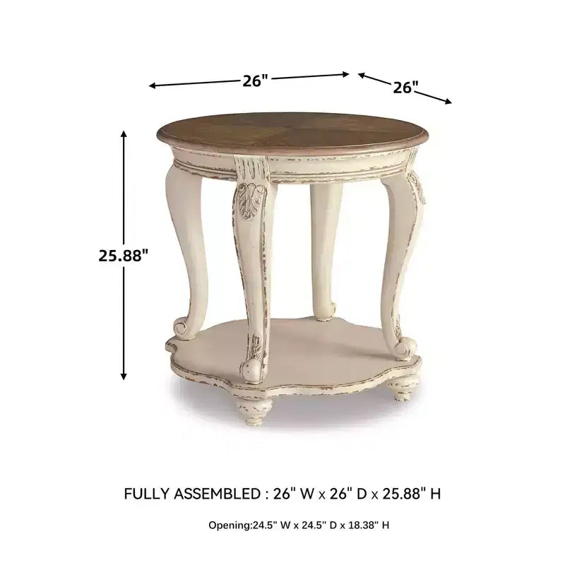 Table d'appoint Realyn - Signature Design by Ashley : style cottage, deux tons antiques, finition bois