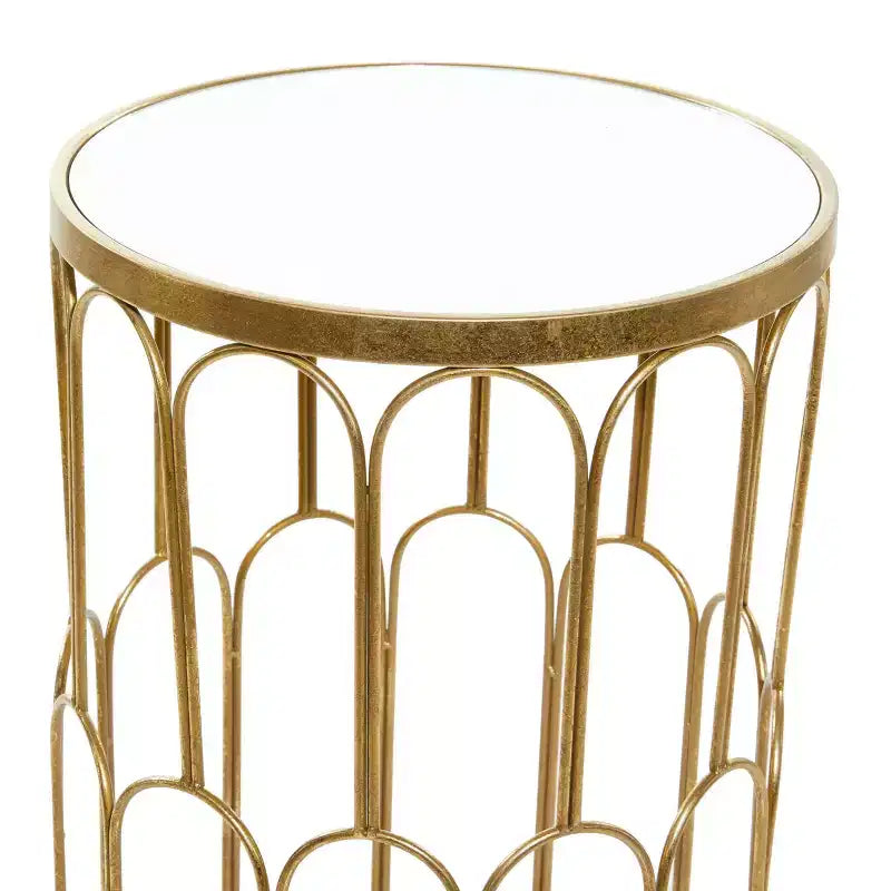Lot de 3 tables d'appoint miroirs glamour Doré - Olivia & May : aucun assemblage requis, utilisation en intérieur, style luxueux