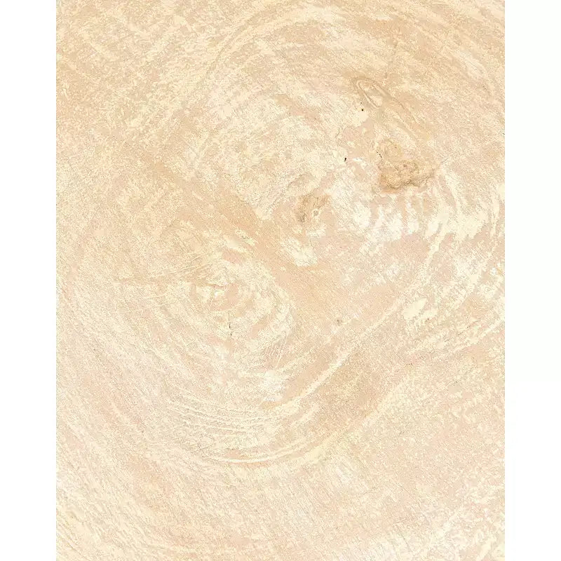 Table d'appoint Olivia Naturel - East at Main : Bois massif, finition blanchie, style rustique bohème, aucun assemblage requis