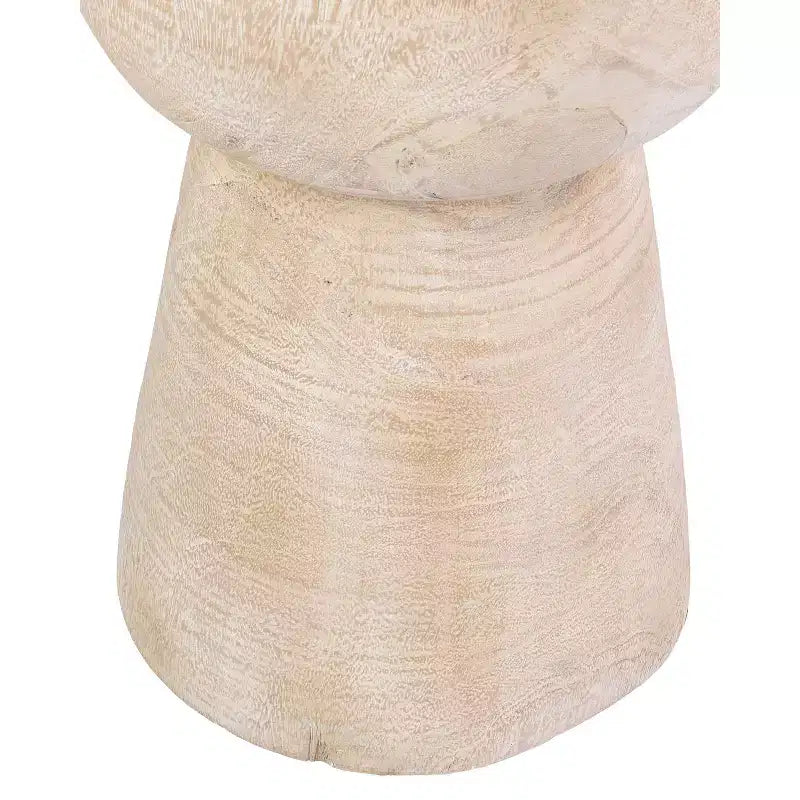Table d'appoint Olivia Naturel - East at Main : Bois massif, finition blanchie, style rustique bohème, aucun assemblage requis