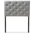 Twin Viviana Modern And Contemporary Fabric Upholstered Button Tufted Headboard Gray - Baxton Studio: Rubberwood Frame, Adjustable Height