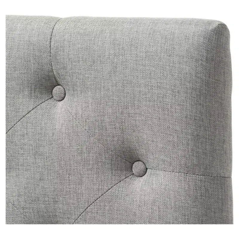 Tête de lit capitonnée en tissu moderne et contemporain Twin Viviana gris - Baxton Studio : cadre en hévéa, hauteur réglable