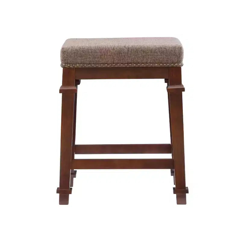 Tabouret de bar sans dossier hauteur comptoir Kennedy en bois - Linon